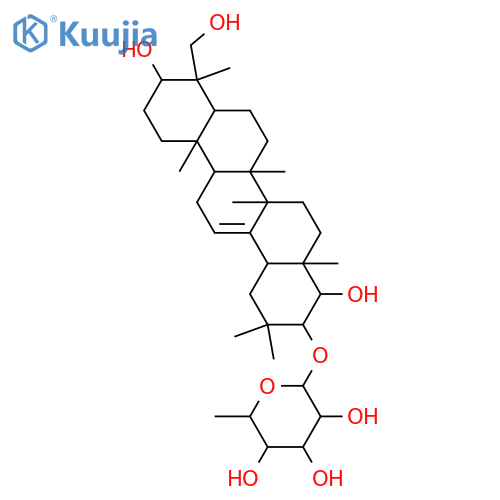 Soyasapogenol A 21-O-α-L-rhamnopyranoside structure