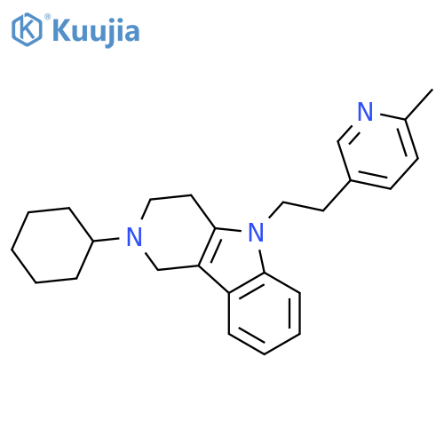 2-cyclohexyl-5-[2-(6-methylpyridin-3-yl)ethyl]-2,3,4,5-tetrahydro-1H-pyrido[4,3-b]indole structure