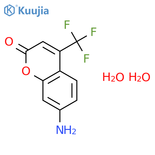 2H-1-Benzopyran-2-one, 7-amino-4-(trifluoromethyl)-, dihydrate structure