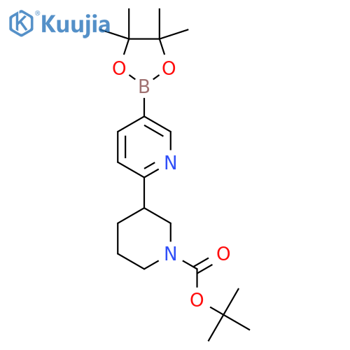 Tert-butyl 3-(5-(4,4,5,5-tetramethyl-1,3,2-dioxaborolan-2-yl)pyridin-2-yl)piperidine-1-carboxylate structure