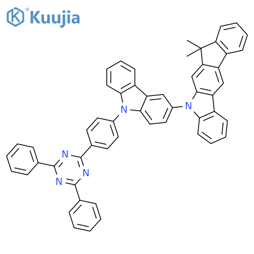 Indeno[2,1-b]carbazole, 5-[9-[4-(4,6-diphenyl-1,3,5-triazin-2-yl)phenyl]-9H-carbazol-3-yl]-5,7-dihydro-7,7-dimethyl- structure