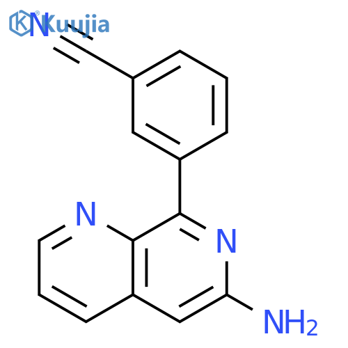 6-amino-8-(3-cyanophenyl)-1,7-naphthyridine structure