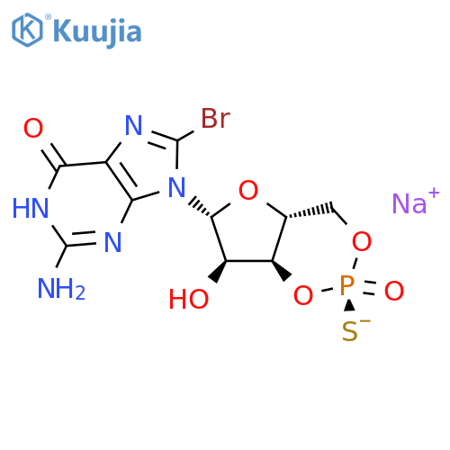 8-bromo-guanosinecyclic3',5'-[(R)-(hydrogenphosphorothioate)],monosodiumsalt structure