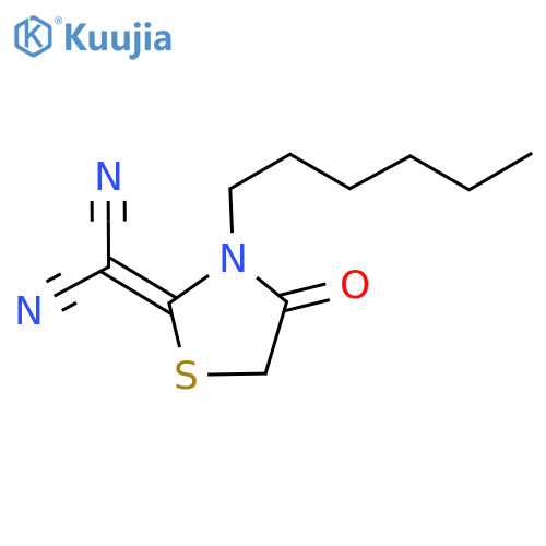 2-(3-Hexyl-4-oxothiazolidin-2-ylidene)malononitrile structure
