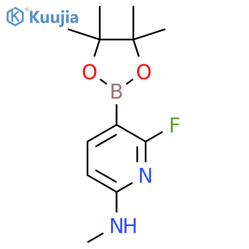 6-Fluoro-N-methyl-5-(4,4,5,5-tetramethyl-1,3,2-dioxaborolan-2-yl)pyridin-2-amine structure