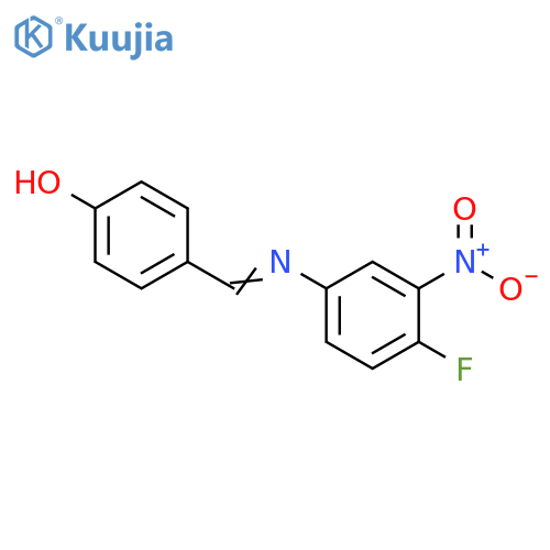 4-[(1E)-[(4-fluoro-3-nitrophenyl)imino]methyl]phenol structure