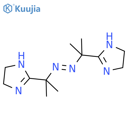 1,2-Bis(2-(4,5-dihydro-1H-imidazol-2-yl)propan-2-yl)diazene structure