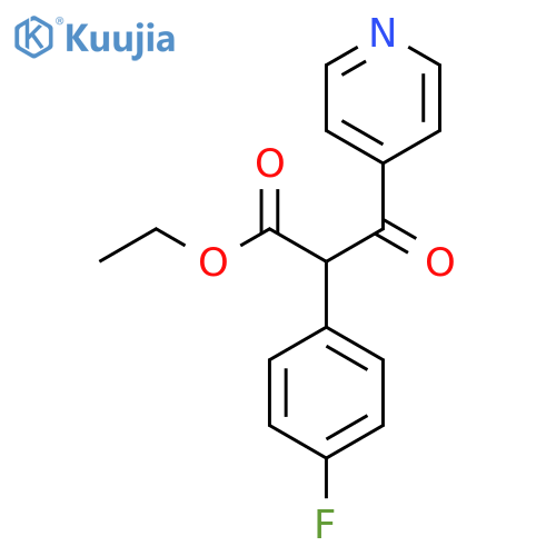 Ethyl 2-(4-fluorophenyl)-3-oxo-3-(4-pyridyl)-propionate structure