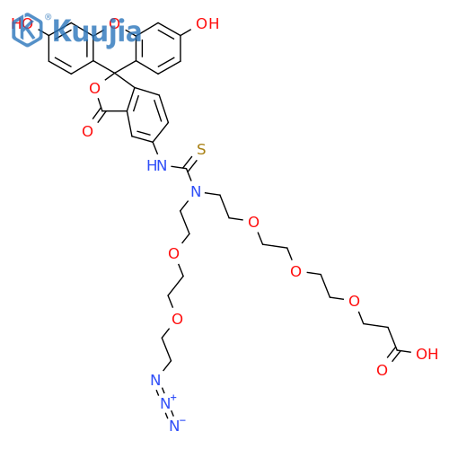 N-(Azido-PEG2)-N-Fluorescein-PEG3-acid structure