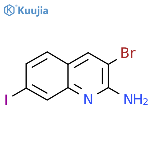 NC1=C(Br)C=C2C=CC(I)=CC2=N1 structure