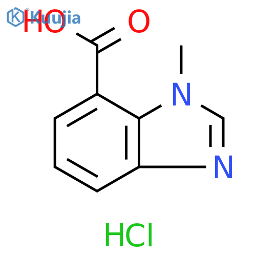 1-methyl-1H-1,3-benzodiazole-7-carboxylic acid hydrochloride structure