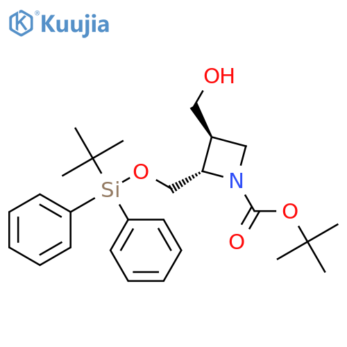 tert-butyl trans-2-{[(tert-butyldiphenylsilyl)oxy]methyl}-3-(hydroxymethyl)azetidine-1-carboxylate structure