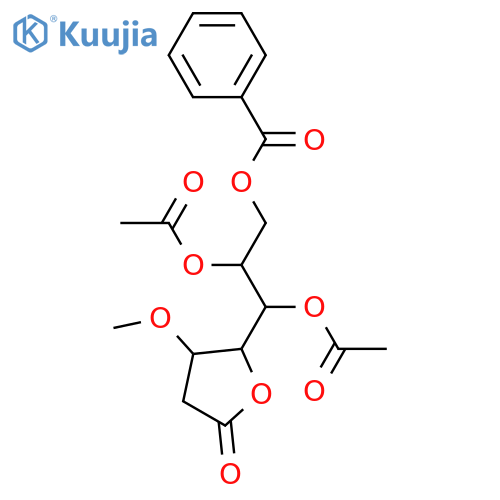 Dihydro-4-hydroxy-5-(1,2,3-trihydroxypropyl)-2(3H)-furanone; (1'R*,2'S*,4R*,5S*)-form, 4-Me ether, 3'-benzoyl, 1',2'-di-Ac structure