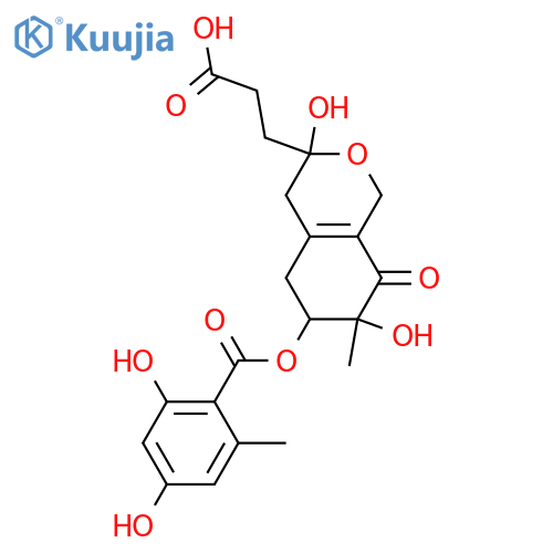 1,3,4,5,6,7-Hexahydro-3,6,7-trihydroxy-7-methyl-8-oxo-8H-2-benzopyran-3-propanoic acid; (3R*,6R*,7R*)-form, 6-O-(2,4-Dihydroxy-6-methylbenzoyl) structure