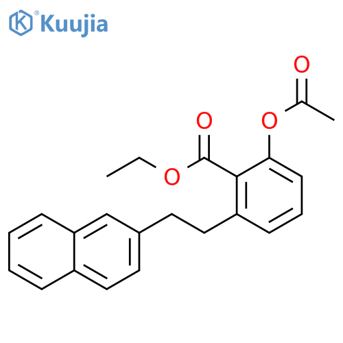 Benzoic acid, 2-(acetyloxy)-6-[2-(2-naphthalenyl)ethyl]-, ethyl ester structure