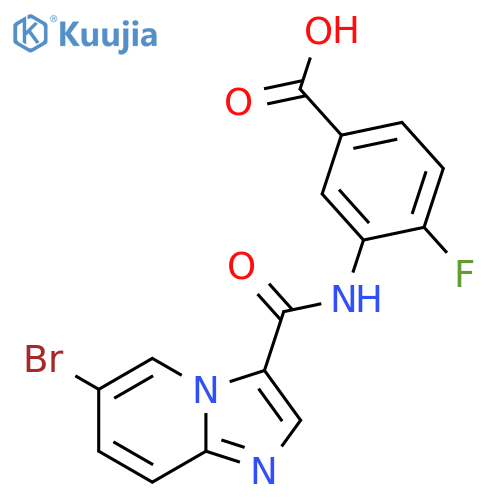 3-[(6-Bromo-imidazo[1,2-a]pyridine-3-carbonyl)-amino]-4-fluoro-benzoic acid structure