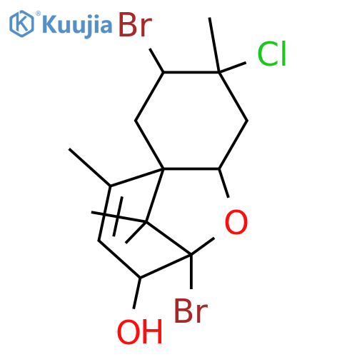 4,10-Dibromo-3-chloro-1,10-epoxy-7-chamigren-9-ol; (1S,3S,4S,6R,9S,10S)-form structure