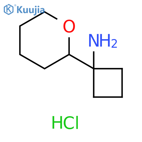 1-(oxan-2-yl)cyclobutan-1-amine hydrochloride structure