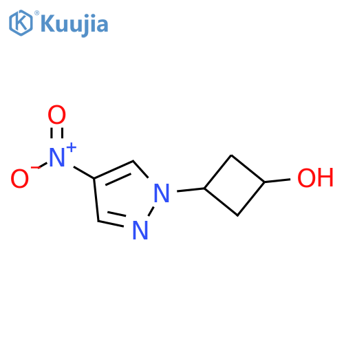 3-(4-nitro-1H-pyrazol-1-yl)cyclobutan-1-ol structure