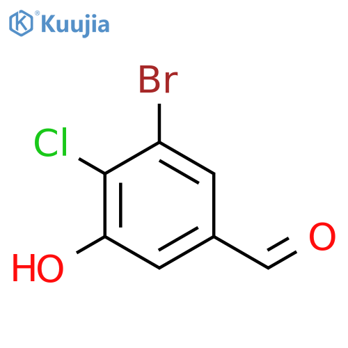 3-bromo-4-chloro-5-hydroxybenzaldehyde structure
