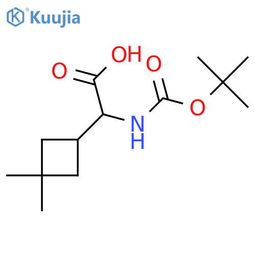 2-{(tert-butoxy)carbonylamino}-2-(3,3-dimethylcyclobutyl)acetic acid structure