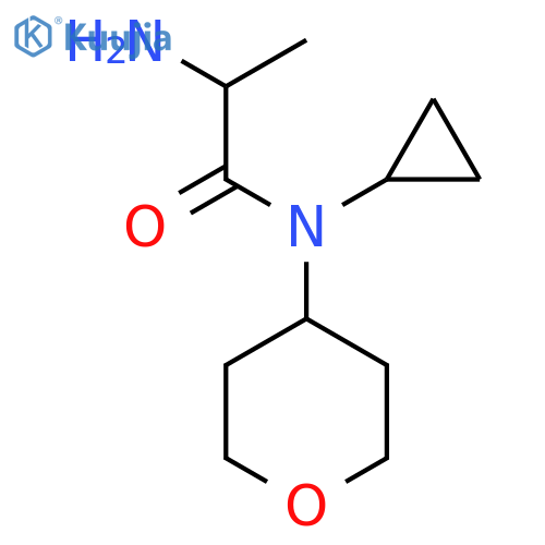 2-Amino-N-cyclopropyl-N-(tetrahydro-2H-pyran-4-yl)propanamide structure