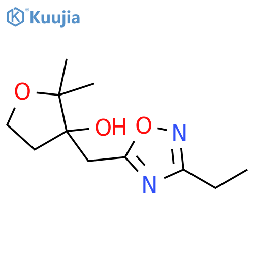 3-(3-ethyl-1,2,4-oxadiazol-5-yl)methyl-2,2-dimethyloxolan-3-ol structure