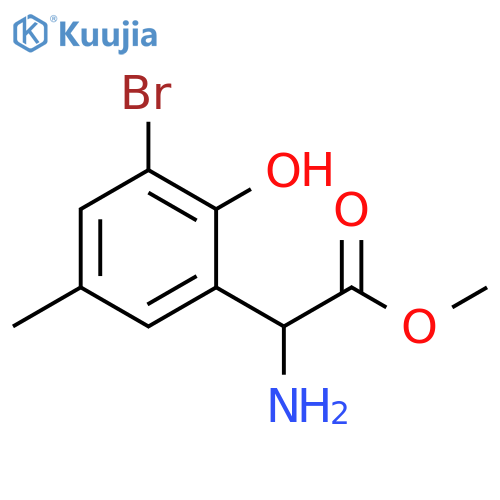 Benzeneacetic acid, α-amino-3-bromo-2-hydroxy-5-methyl-, methyl ester structure