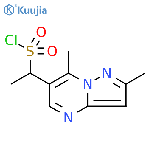 1-{2,7-dimethylpyrazolo1,5-apyrimidin-6-yl}ethane-1-sulfonyl chloride structure