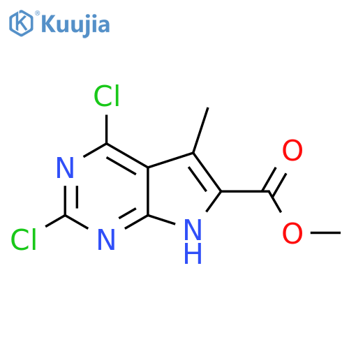 Methyl 2,4-dichloro-5-methyl-7H-pyrrolo[2,3-d]pyrimidine-6-carboxylate structure