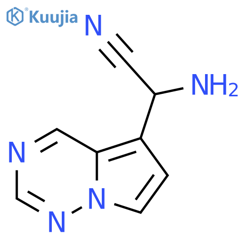 2-Amino-2-(pyrrolo[2,1-f][1,2,4]triazin-5-yl)acetonitrile structure