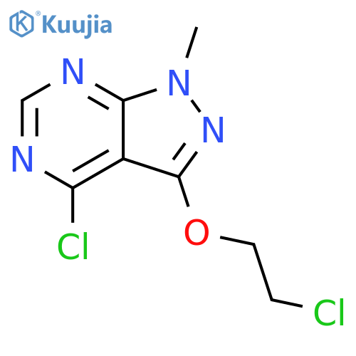 4-chloro-3-(2-chloroethoxy)-1-methyl-1H-pyrazolo3,4-dpyrimidine structure
