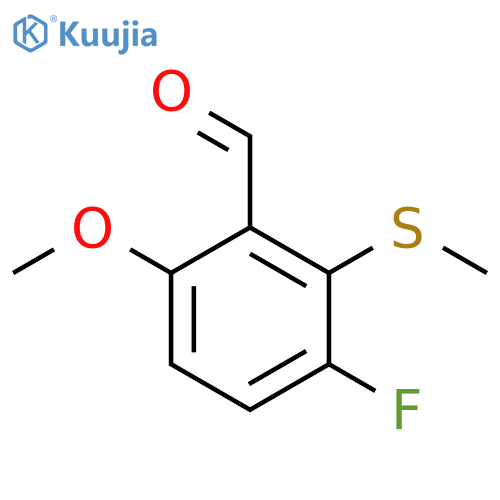 3-Fluoro-6-methoxy-2-(methylthio)benzaldehyde structure