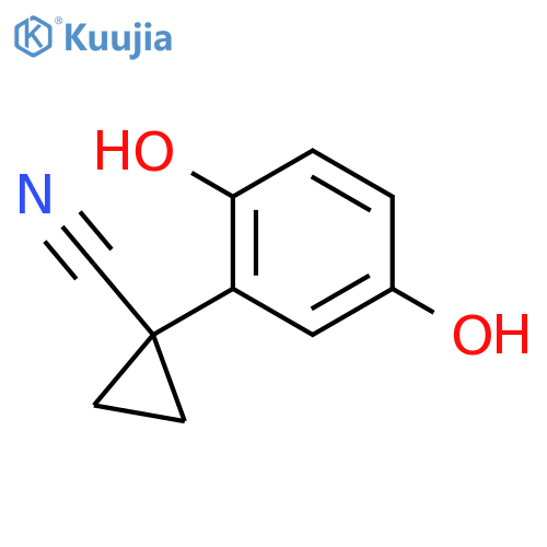 1-(2,5-dihydroxyphenyl)cyclopropane-1-carbonitrile structure
