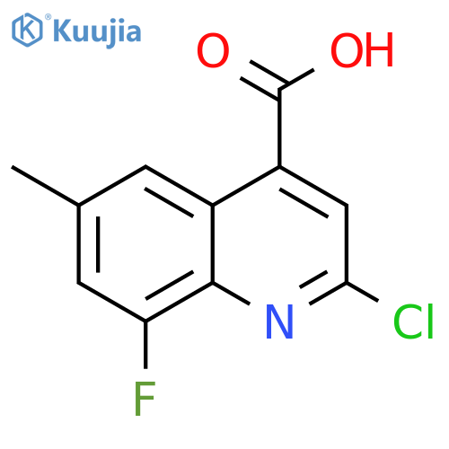 2-chloro-8-fluoro-6-methylquinoline-4-carboxylic acid structure