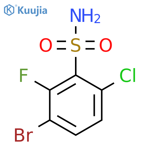 3-Bromo-6-chloro-2-fluorobenzene-1-sulfonamide structure