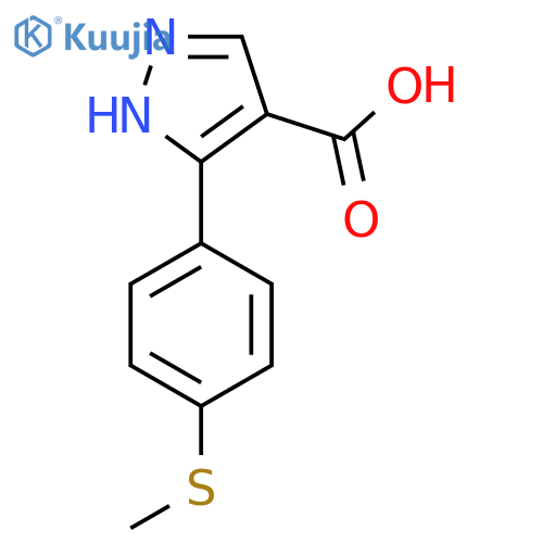 5-4-(methylsulfanyl)phenyl-1H-pyrazole-4-carboxylic acid structure