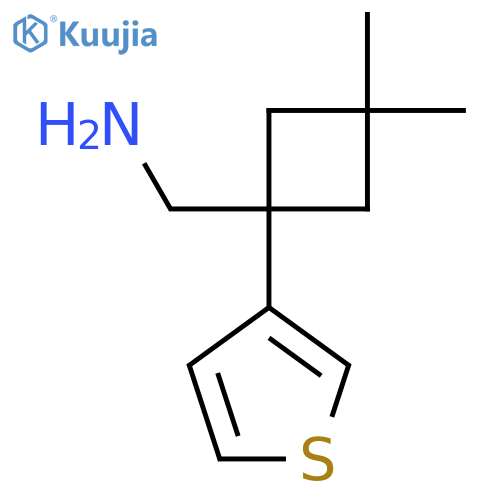 (3,3-dimethyl-1-(thiophen-3-yl)cyclobutyl)methanamine structure