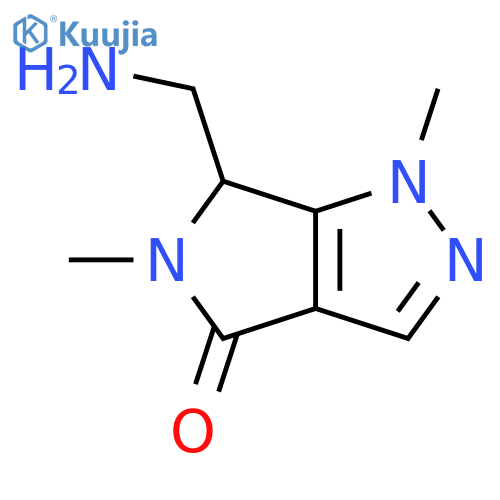 6-(aminomethyl)-1,5-dimethyl-1H,4H,5H,6H-pyrrolo3,4-cpyrazol-4-one structure