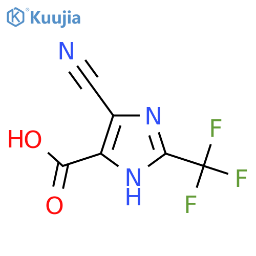 4-Cyano-2-(trifluoromethyl)-1H-imidazole-5-carboxylic acid structure