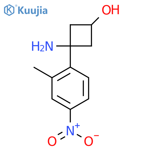 3-Amino-3-(2-methyl-4-nitrophenyl)cyclobutan-1-ol structure