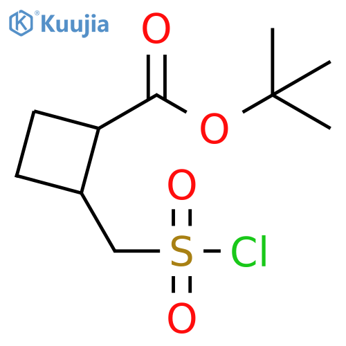 Cyclobutanecarboxylic acid, 2-[(chlorosulfonyl)methyl]-, 1,1-dimethylethyl ester structure