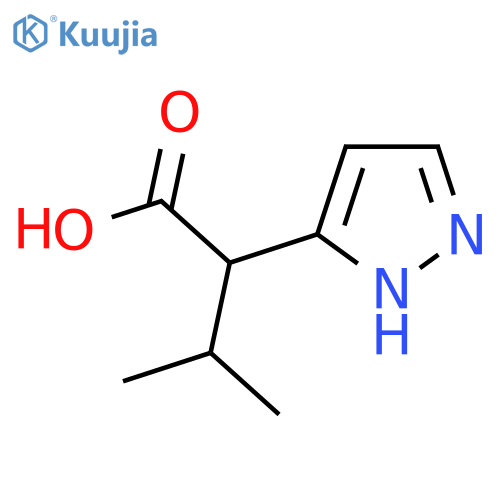 3-methyl-2-(1H-pyrazol-3-yl)butanoic acid structure