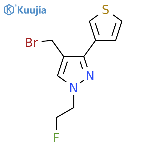 4-(Bromomethyl)-1-(2-fluoroethyl)-3-(thiophen-3-yl)-1H-pyrazole structure