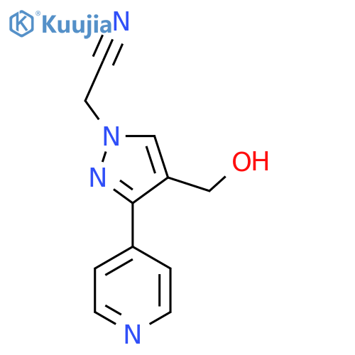 2-(4-(hydroxymethyl)-3-(pyridin-4-yl)-1H-pyrazol-1-yl)acetonitrile structure