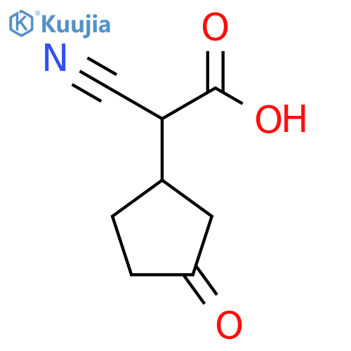 2-cyano-2-(3-oxocyclopentyl)acetic acid structure