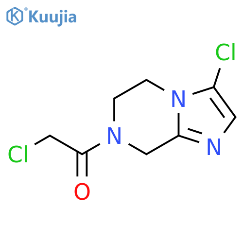 2-chloro-1-(3-chloro-5,6-dihydroimidazo[1,2-a]pyrazin-7(8H)-yl)ethan-1-one structure