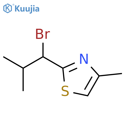 2-(1-bromo-2-methylpropyl)-4-methyl-1,3-thiazole structure