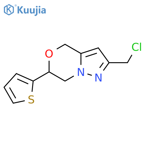 2-(chloromethyl)-6-(thiophen-2-yl)-6,7-dihydro-4H-pyrazolo[5,1-c][1,4]oxazine structure