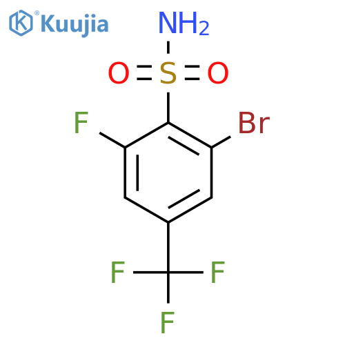 2-Bromo-6-fluoro-4-(trifluoromethyl)benzene-1-sulfonamide structure